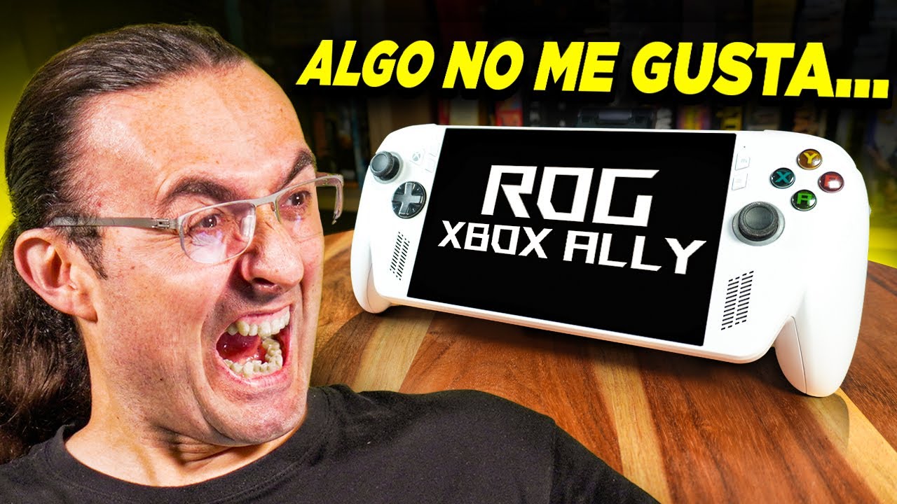 YouTube post by @TuberViejuner for Gvgmall. Caption reads: There's something about the cheap ROG Ally Xbox....