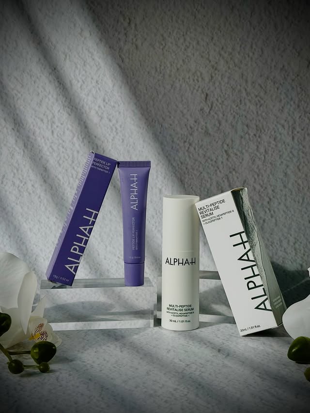 Instagram post by @minabutt84 for ALPHA-H. Caption reads: [...] not faster. Meet the new launches from....