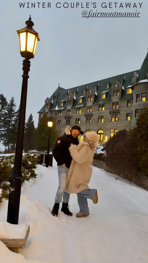 Instagram post by @stylinbycatherine for Fairmont Hotels & Resorts. Caption reads: Winter getaway energy, but make it iconic❄️✨....