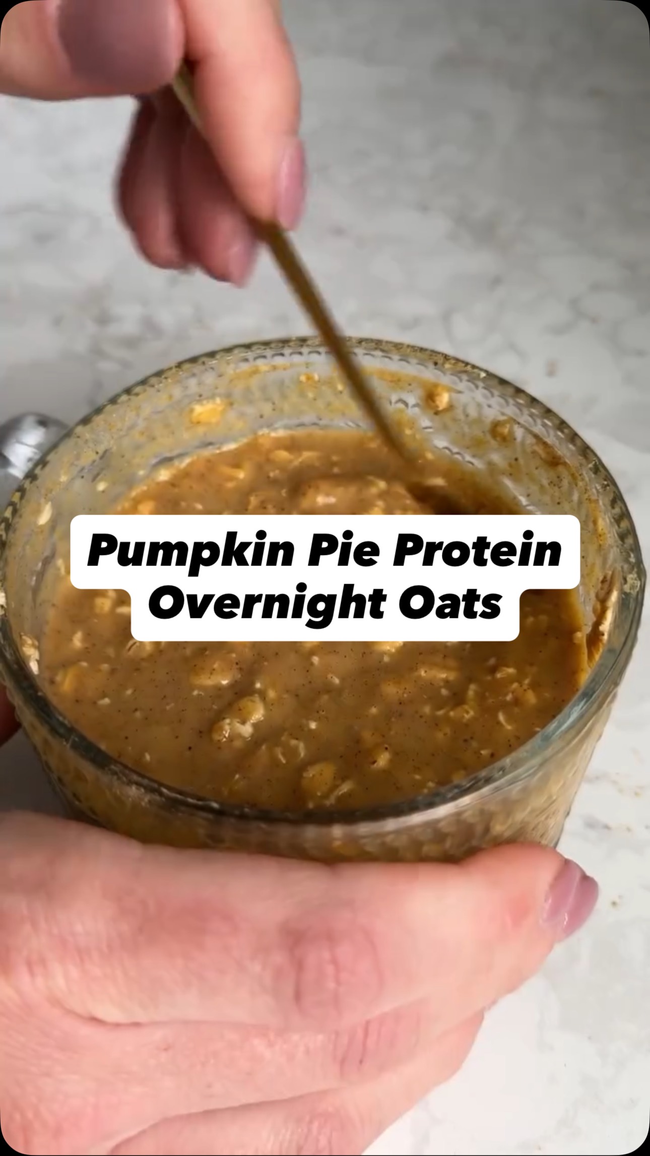 Instagram post by @ohsnapmacros for PEScience. Caption reads: These PUMPKIN PIE PROTEIN OVERNIGHT OATS taste....