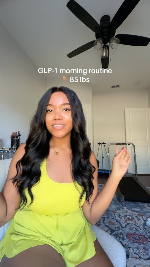 Instagram post by an influencer for Replenza. Caption reads: my GLP-1 morning routine with @replenzalabs ✨....