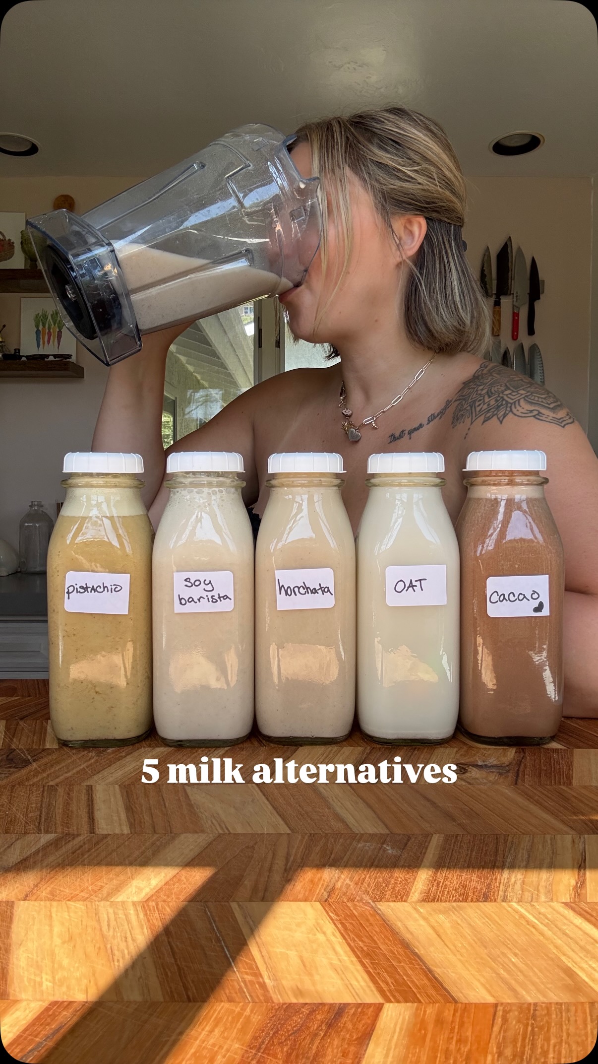 Instagram post by an influencer for Vitamix. Caption reads: Milk alternatives 🤝 @vitamix 🥛✨ I can't get over....