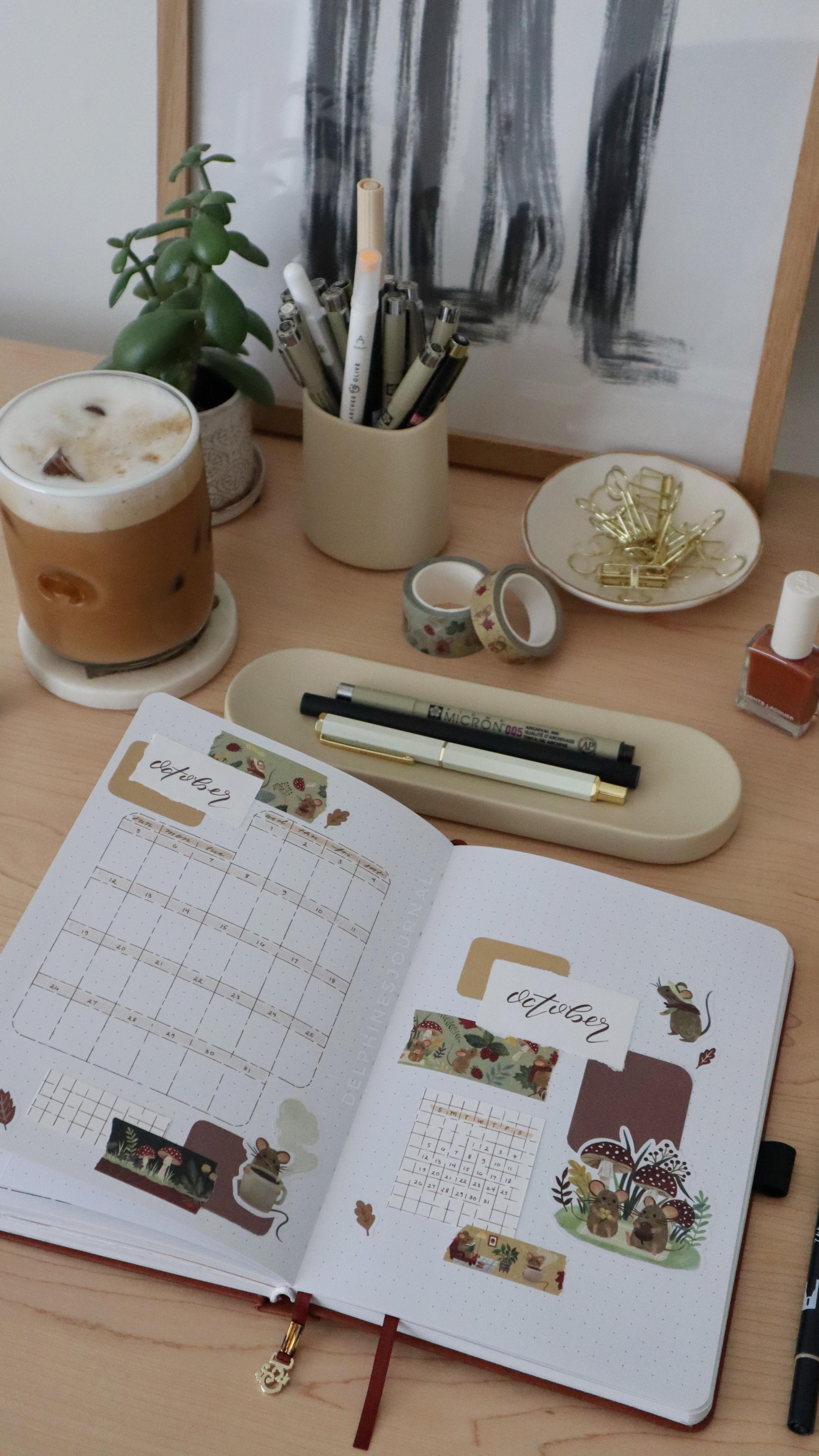 Instagram post by @delphinesjournal for Archer and Olive. Caption reads: Making the * slightest * change to my calendar....