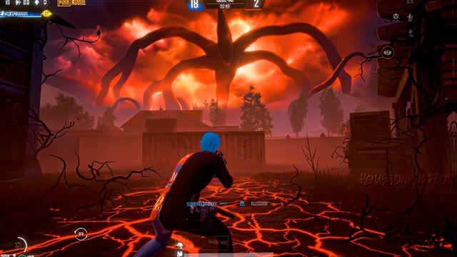 Instagram post by @houstonkingboy for PUBG MOBILE. Caption reads: [...] FOR MORE AWESOME CONTENT😈 @pubgmobile....