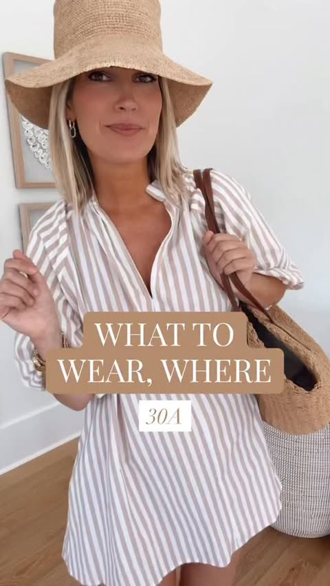 Instagram post by @pinterestingplans for Petal & Pup. Caption reads: What to wear, where on 30A! Everything is from....