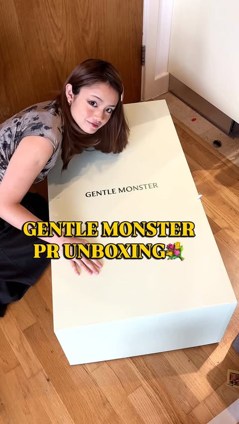 Instagram post by @miawells_x for GENTLE MONSTER. Caption reads: @gentlemonster newest collection sneak peak I’m in....