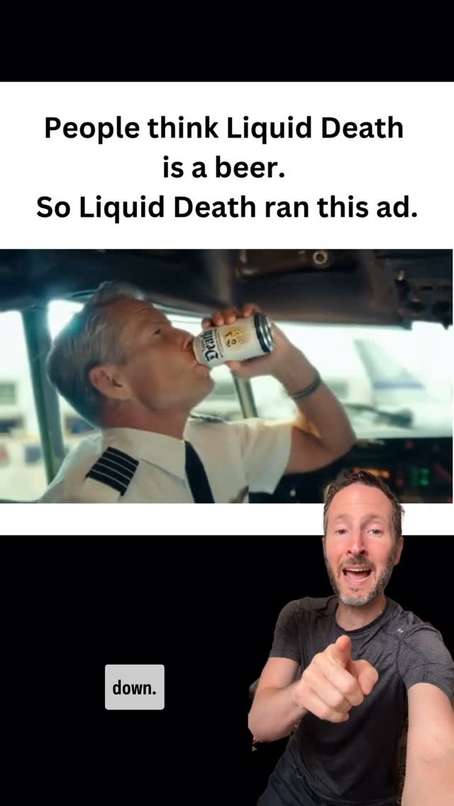 Instagram post by @heyfeifer for Liquid Death. Caption reads: Liquid Death proves that consumer education can....