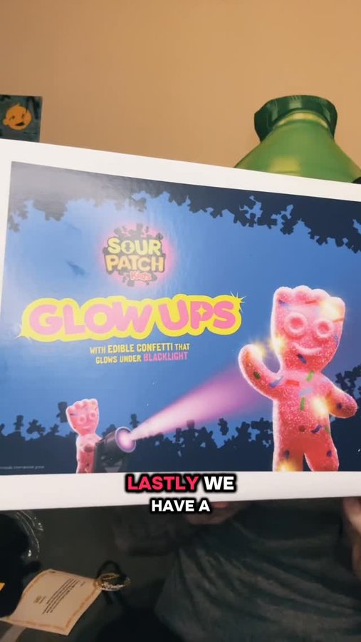 Instagram post by @markie_devo for Sour Patch Kids. Caption reads: Opening up some PR packages!

(Thanks....