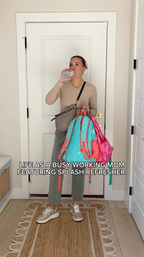 Instagram post by @heyitskayzie for Splash Refresher. Caption reads: Listen, I know we are supposed to drink water and....