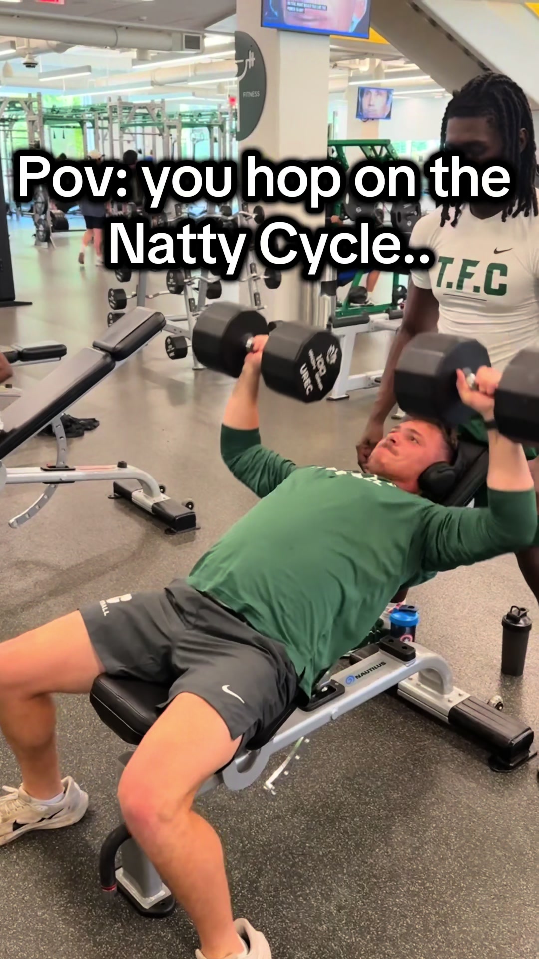 TikTok post by @hayes.justin for Peak Revival X. Caption reads: This natty stack is insane… #gym #wellness....