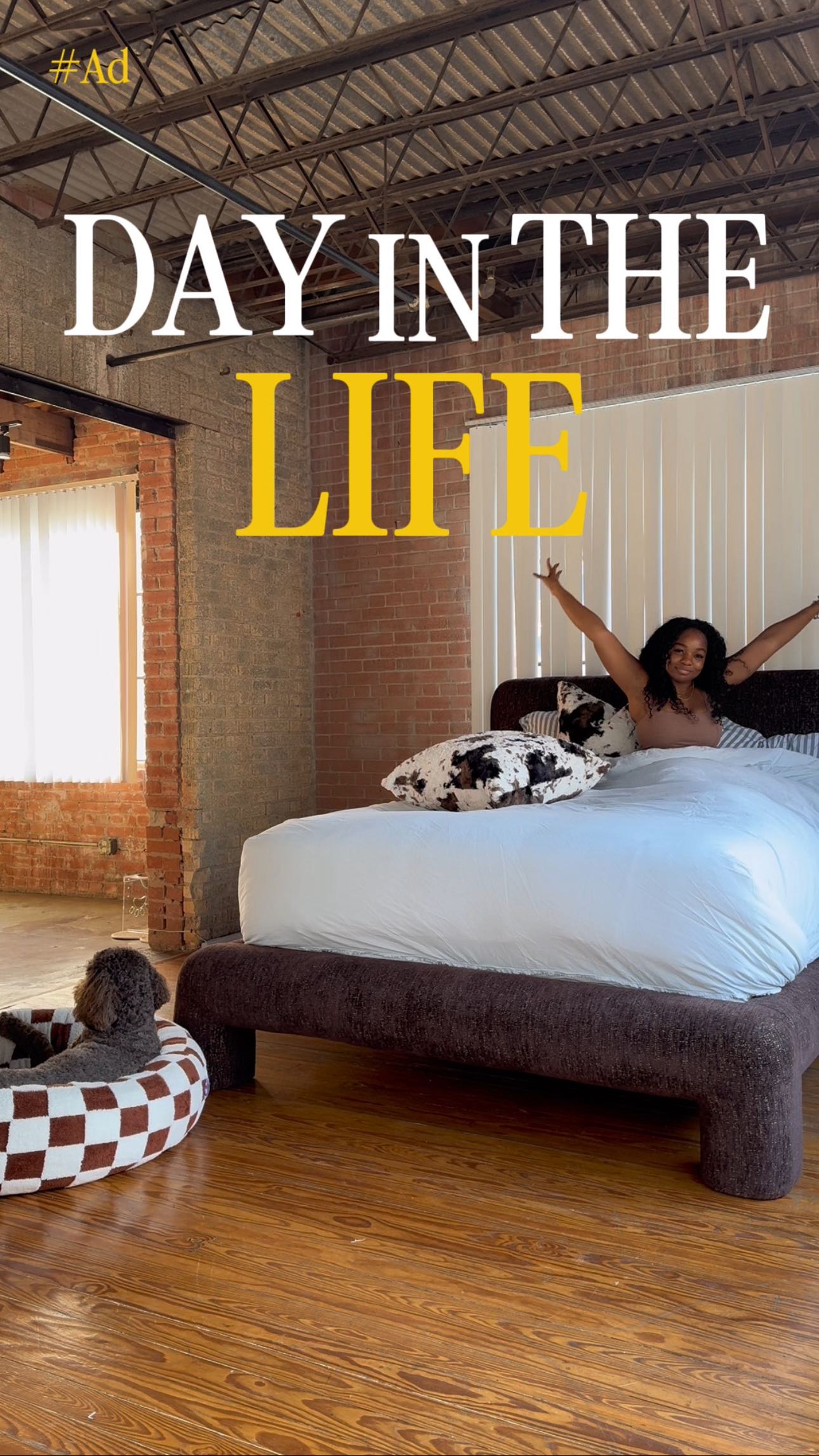 Instagram post by @tierra.quarles for Greenies. Caption reads: #AD New city, new apartment… same routines. ✨​
....