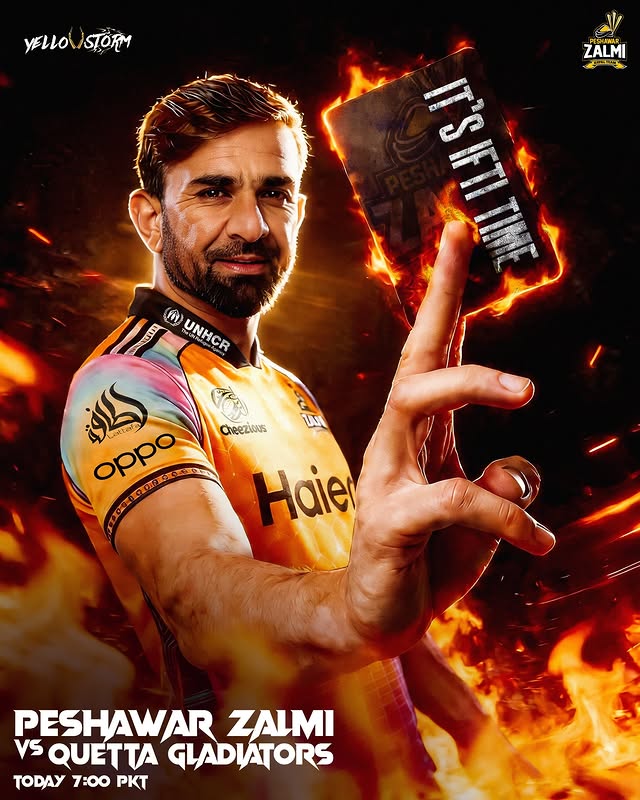 Instagram post by @iftiahmed221 for Lattafa. Caption reads: #RiseofZalmi Match Day Poster Ft. #IftiTime 💛 Can....
