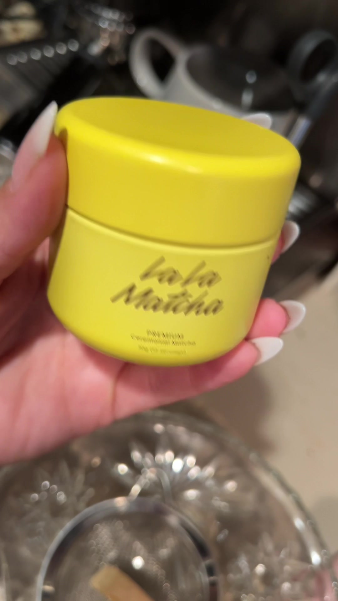 TikTok post by @rosiem.foodshopdallas for La La Land Kind Cafe. Caption reads: Did you like the matcha from @La La Land Kind Cafe....