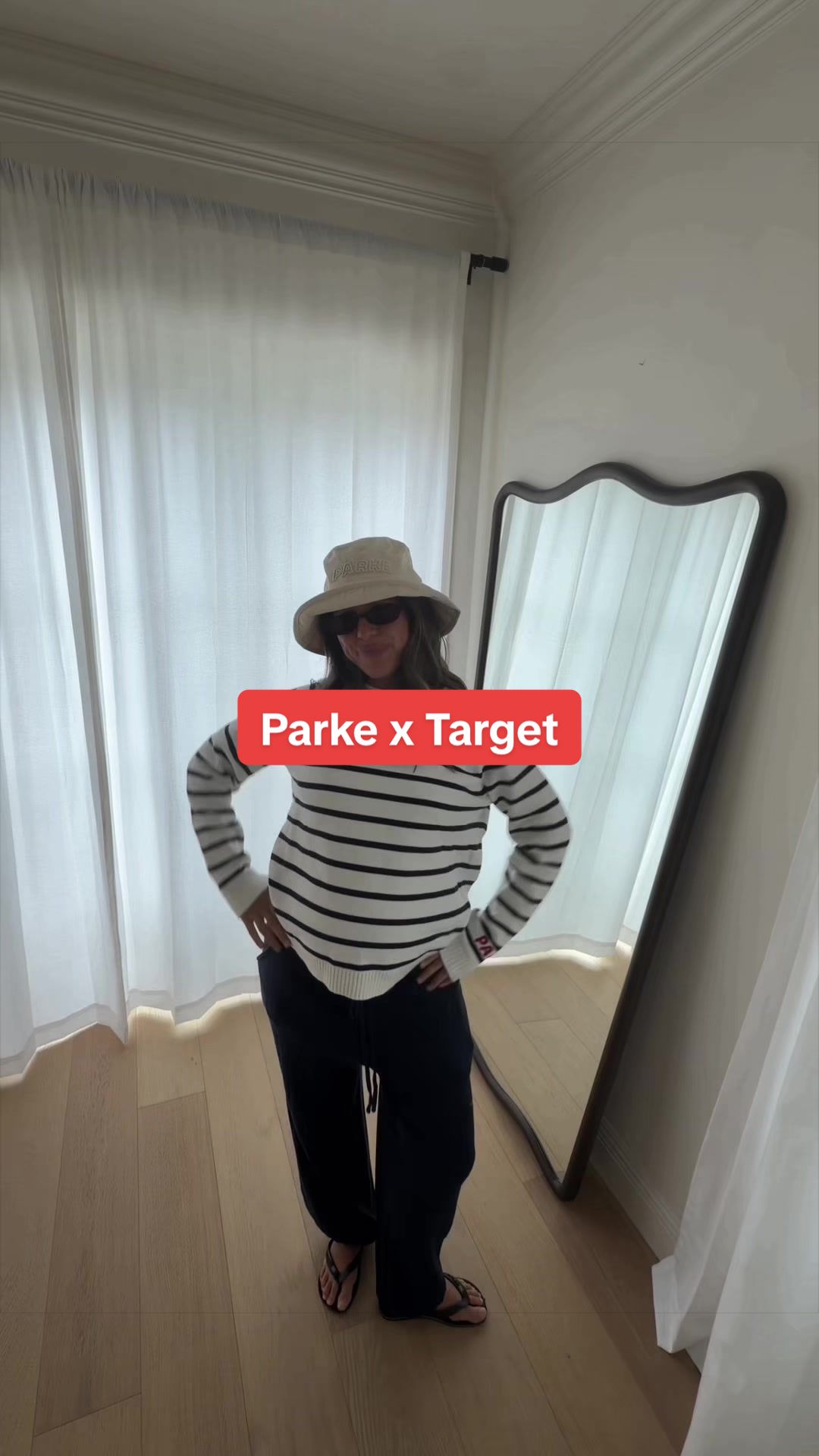 TikTok post by @chelseaparkee for Parke. Caption reads: MY TOP FITS AND FAVS FROM @Parke X @target AN....