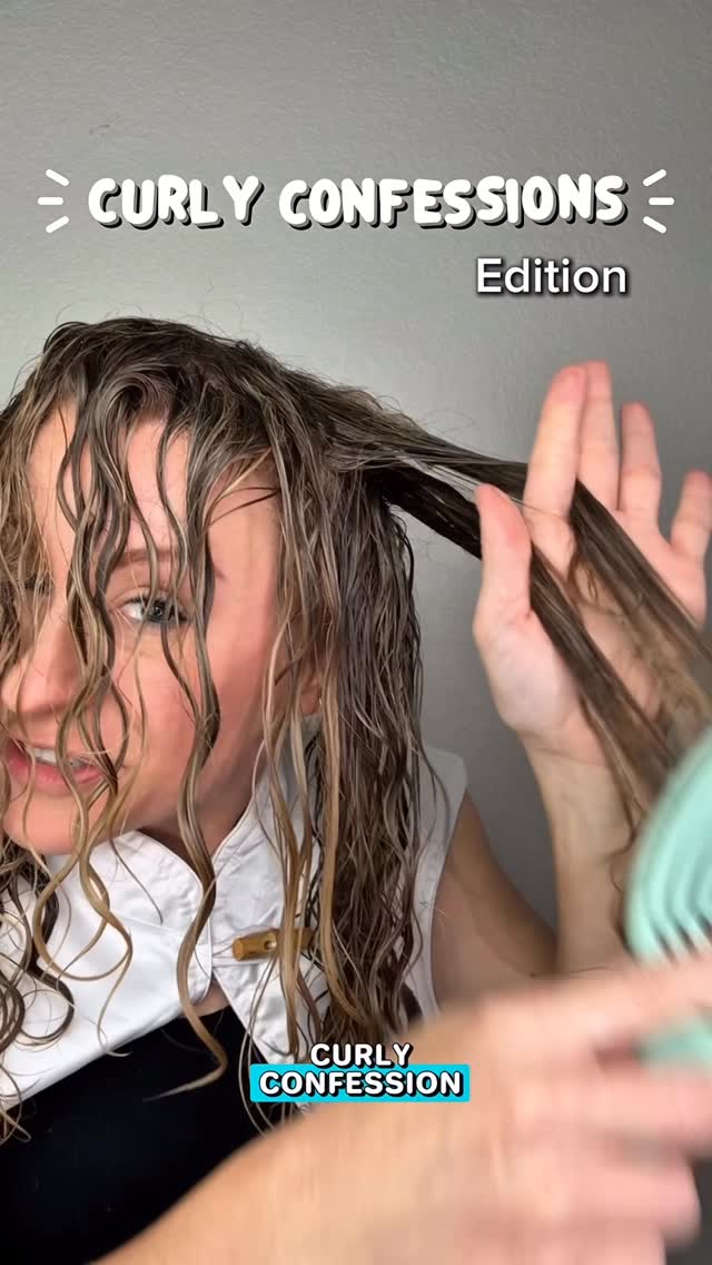 Instagram post by @curlicue_lu for CURLSMITH. Caption reads: Curly hair confessions, anyone? 🙋‍♀️ You know....