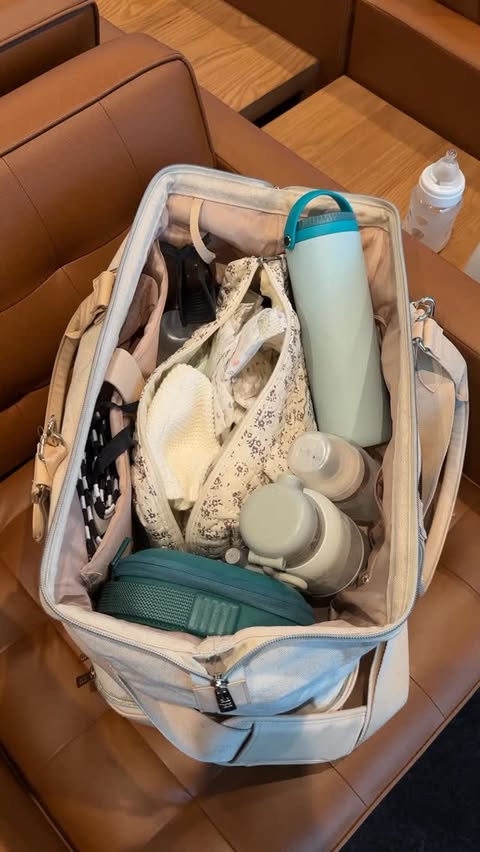 Instagram post by @mackenziehbell for willowpump. Caption reads: My top flying tips with a 6 week old! ✈️
 Our....