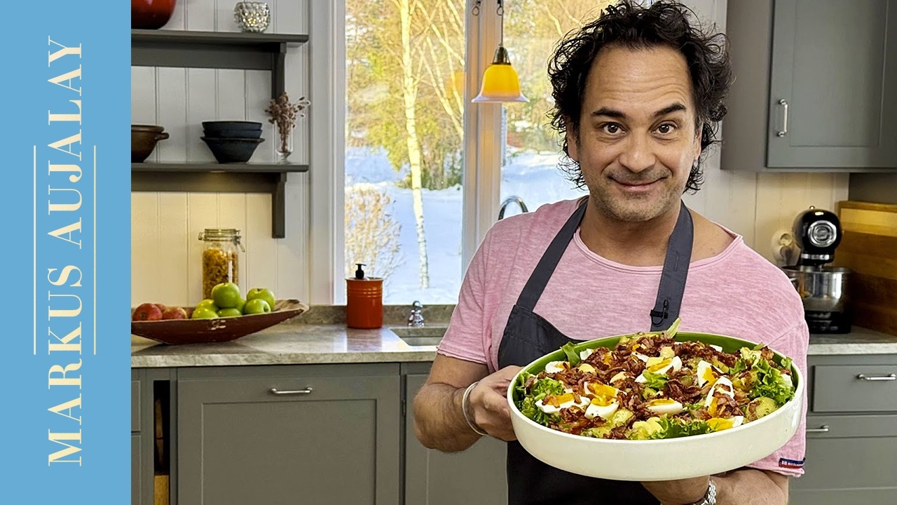 YouTube post by @markusaujalay2782 for Kvänum kök AB. Caption reads: Ingredienser för 4 personer 100 g krispsallad 2....