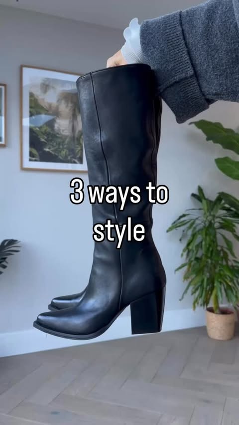 Instagram post by @stripeycoral for Saint and Sofia. Caption reads: Three ways to style knee-high boots 🤍
I’m styling....