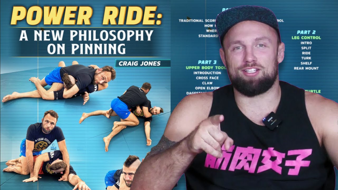 YouTube post by @RixtyGarami for XMartial. Caption reads: Craig Jones: Power Ride Retrospective - Wrestling....