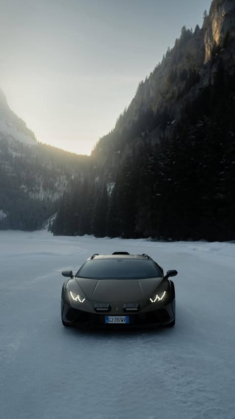 Instagram post by @arnaudtaquet for Lamborghini. Caption reads: [...] for the last time of the season ❄️ W/....