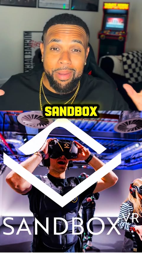 Instagram post by @stoneythagreat for Sandbox VR. Caption reads: Check out @sandboxvr Spring Celebration Gift....