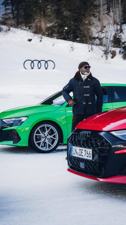 Instagram post by @efe.efeturi for Audi. Caption reads: [...] 🇦🇹 country hills with the @audiuk all new....