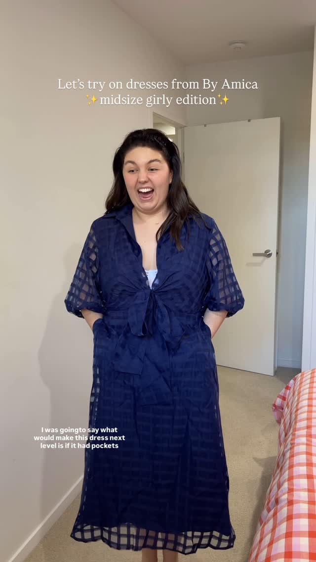 Instagram post by @talia.lundin for By Amica. Caption reads: Let’s try on clothes from @byamica ✨

I’m wearing....