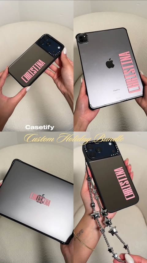 Instagram post by @christina.n.luu for CASETiFY. Caption reads: Shop gifts and bundles this holiday season at....