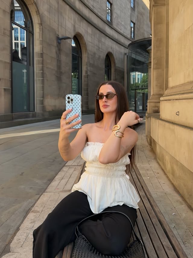 Instagram post by @cerys.caldwell for NA-KD. Caption reads: it’s giving euro summer🛵🍋🍝⛲️🍕 @nakdfashion....