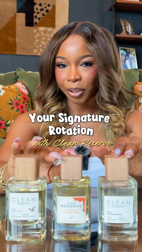 Instagram post by @funmimonet for CLEAN BEAUTY COLLECTIVE. Caption reads: #CleanReservePartner | Fragrance Day deserves a....