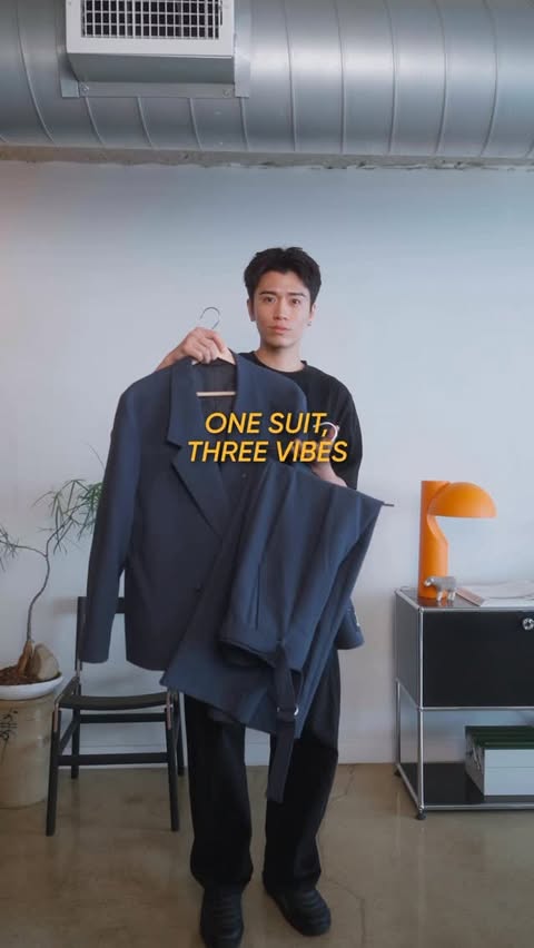 Instagram post by @andyyyen for Reiss. Caption reads: 3 suit looks, one wardrobe staple. Which one’s....