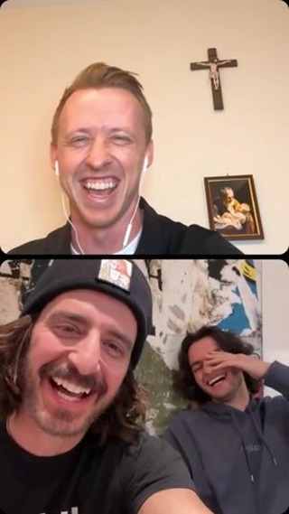 Instagram post by @mickoola for Hallow. Caption reads: Hallow’s Pray25 Be Still Advent challenge....