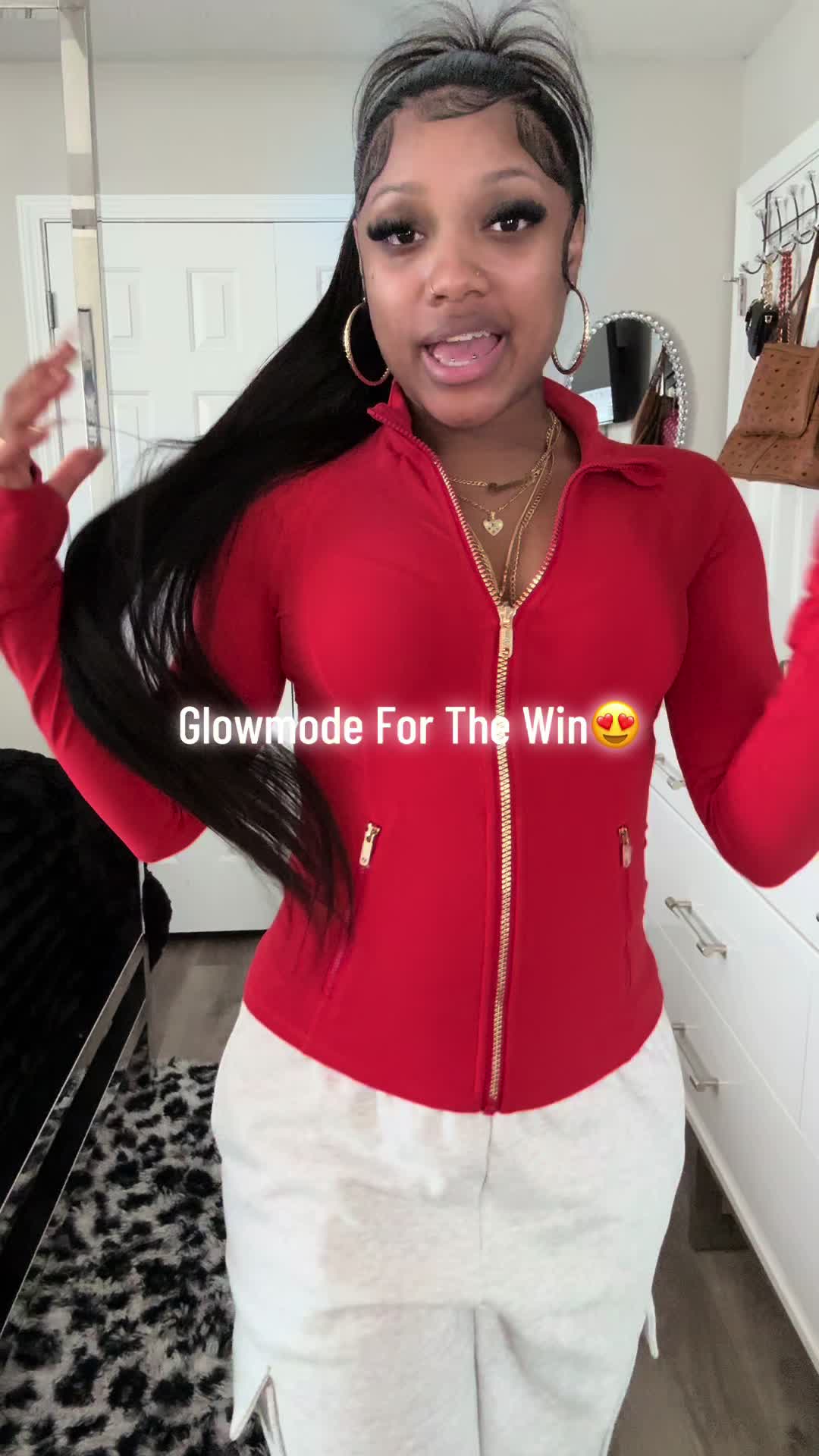 TikTok post by @_iam.searra_ for Glowmode. Caption reads: I Love Glowmode Even More Now Becase Of These Gold....