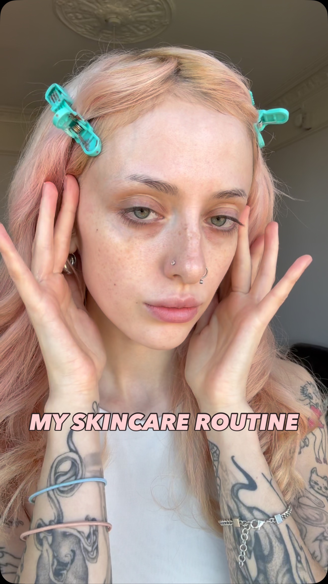 Instagram post by @eve.frsr for Yepoda. Caption reads: My full cleansing and skincare routine using....