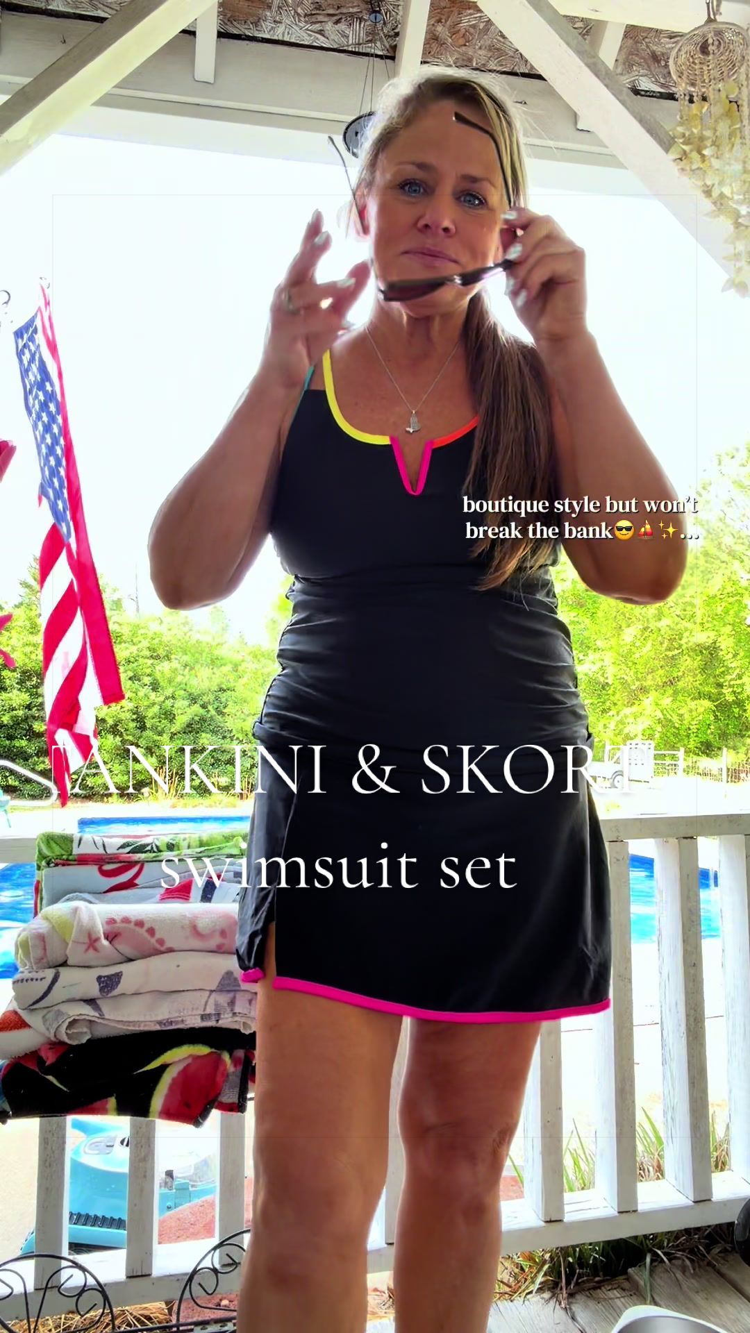 TikTok post by @jeanieinherbottle for Tempt Me Swimsuits. Caption reads: [...] 5’7”•165lb•36C•wearing L🤩✨☀️… @Tempt Me....