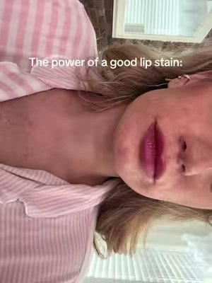 TikTok post by @oliviariizzo for I’M MEME. Caption reads: @i'm meme #lipstain #liptint #lipgloss #lipstick....
