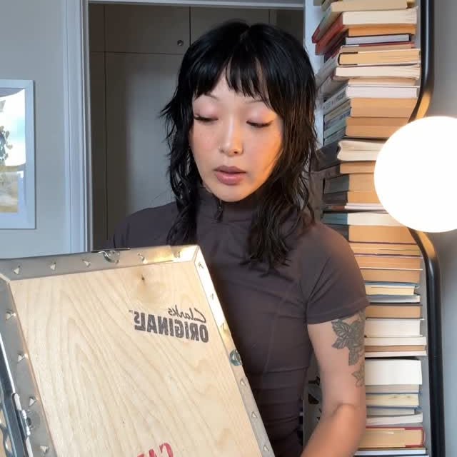 Instagram post by @daisypyo for Clarks Originals. Caption reads: ahh @clarksoriginals sent me a pair of shoes from....