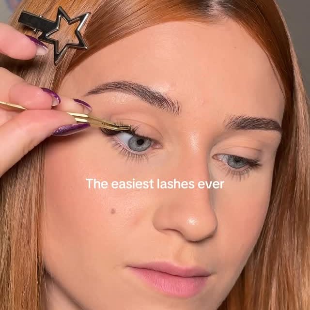 Instagram post by @chloeandcosmetics for Eylure. Caption reads: The easiest at home lash extensions dupe....