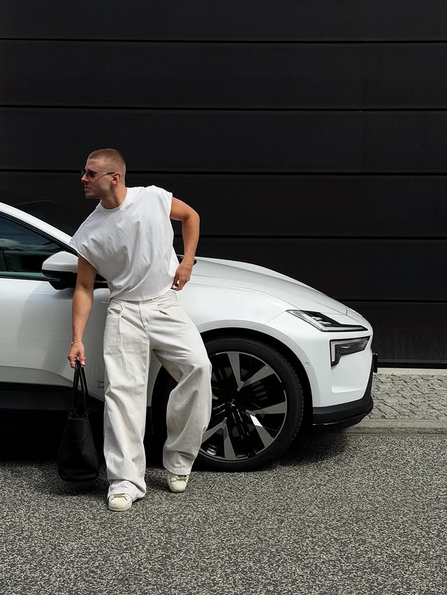 Instagram post by @lukasgold for Polestar. Caption reads: got electrified by @polestarcars | ad.