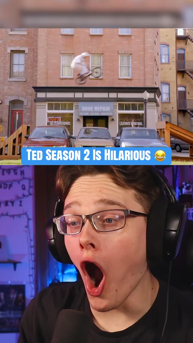 Instagram post by @dravenreacts for Peacock. Caption reads: [...] 2 Is Hilarious 😂 #ted #tedseason2 #peacock....