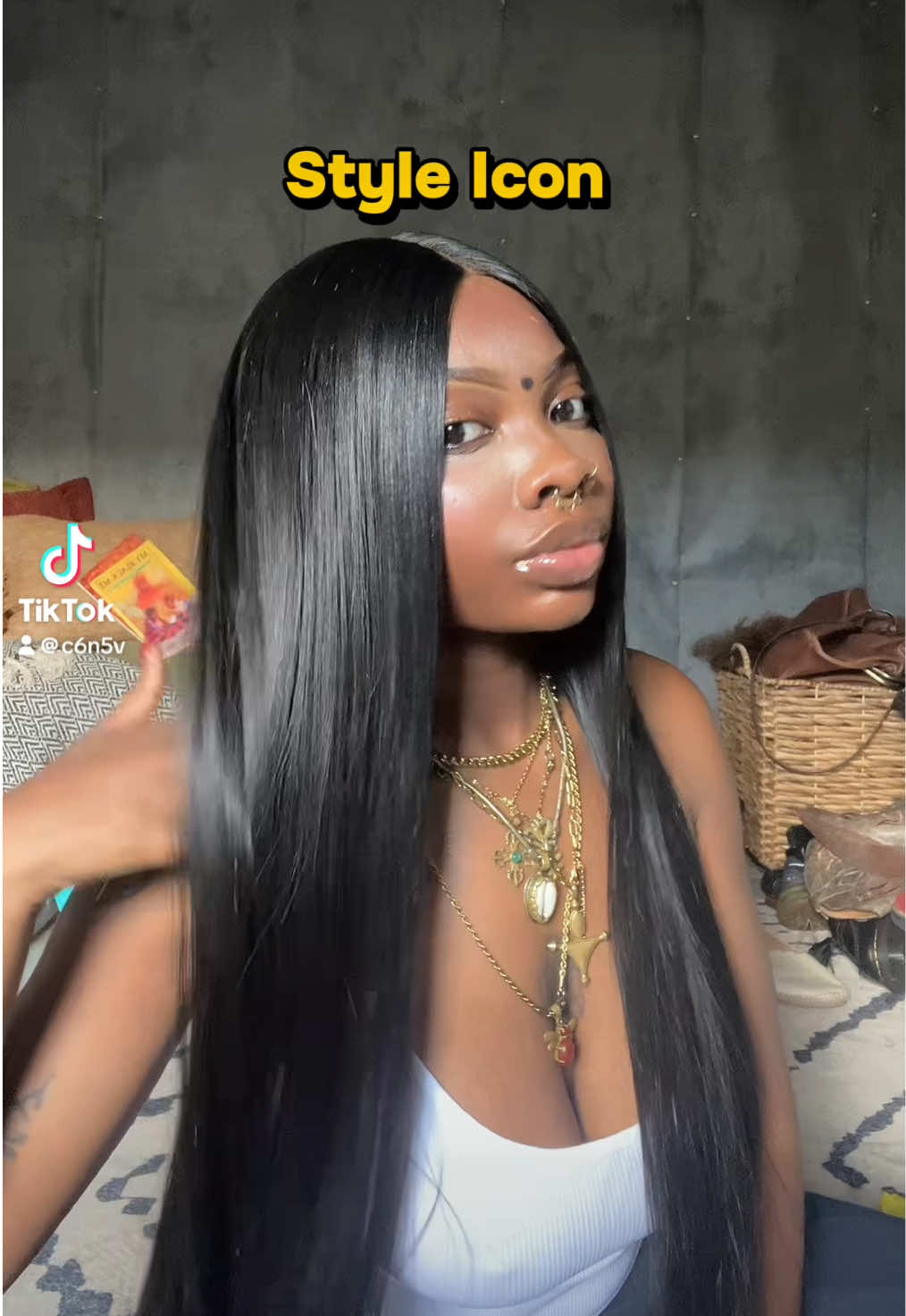 TikTok post by @c6n5v for Style Icon Hair. Caption reads: [...] my baddies on a budget honey!!!😍😍 @Style....
