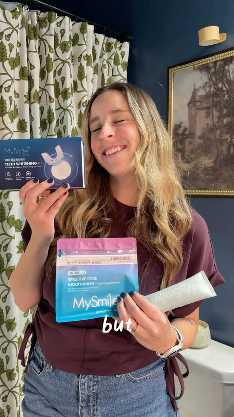 Instagram post by @savannahreadss for MySmile. Caption reads: No more teeth sweaters thanks to the @mysmile....