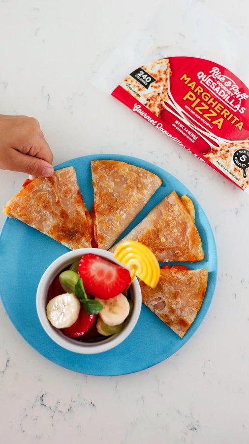 Instagram post by @food.kids.love for Rise & Puff. Caption reads: I’m all about super easy and convenient this....