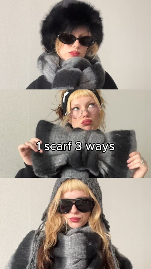 Instagram post by @cidergang for Cider. Caption reads: This scarf isn’t just an accessory… it’s a mood 🖤....