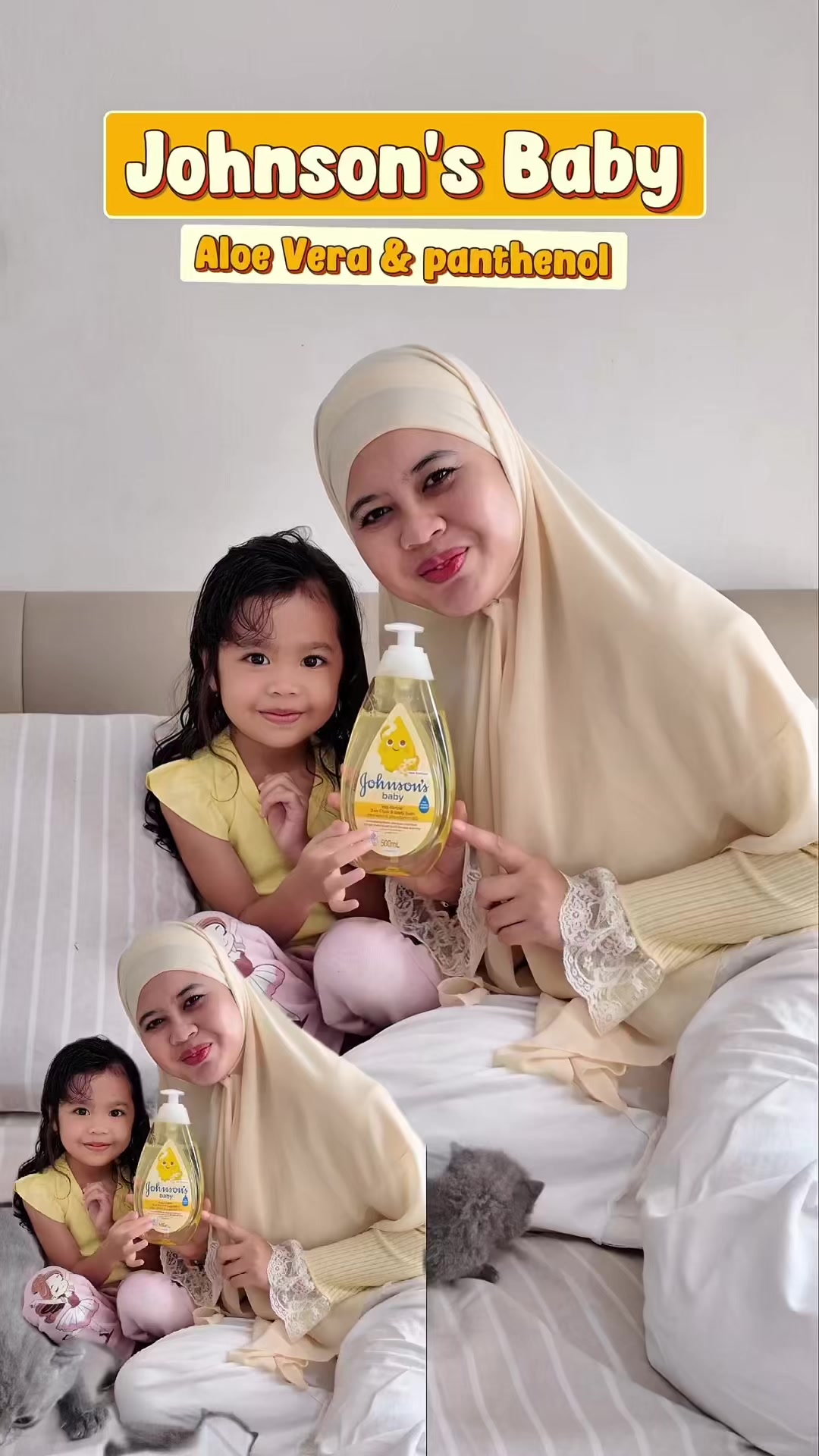 TikTok post by @vrijfadherrys_ for Johnson’s Baby Indonesia. Caption reads: Nemu sabun bayi yang ada skincarenya 😍🫵🏻....