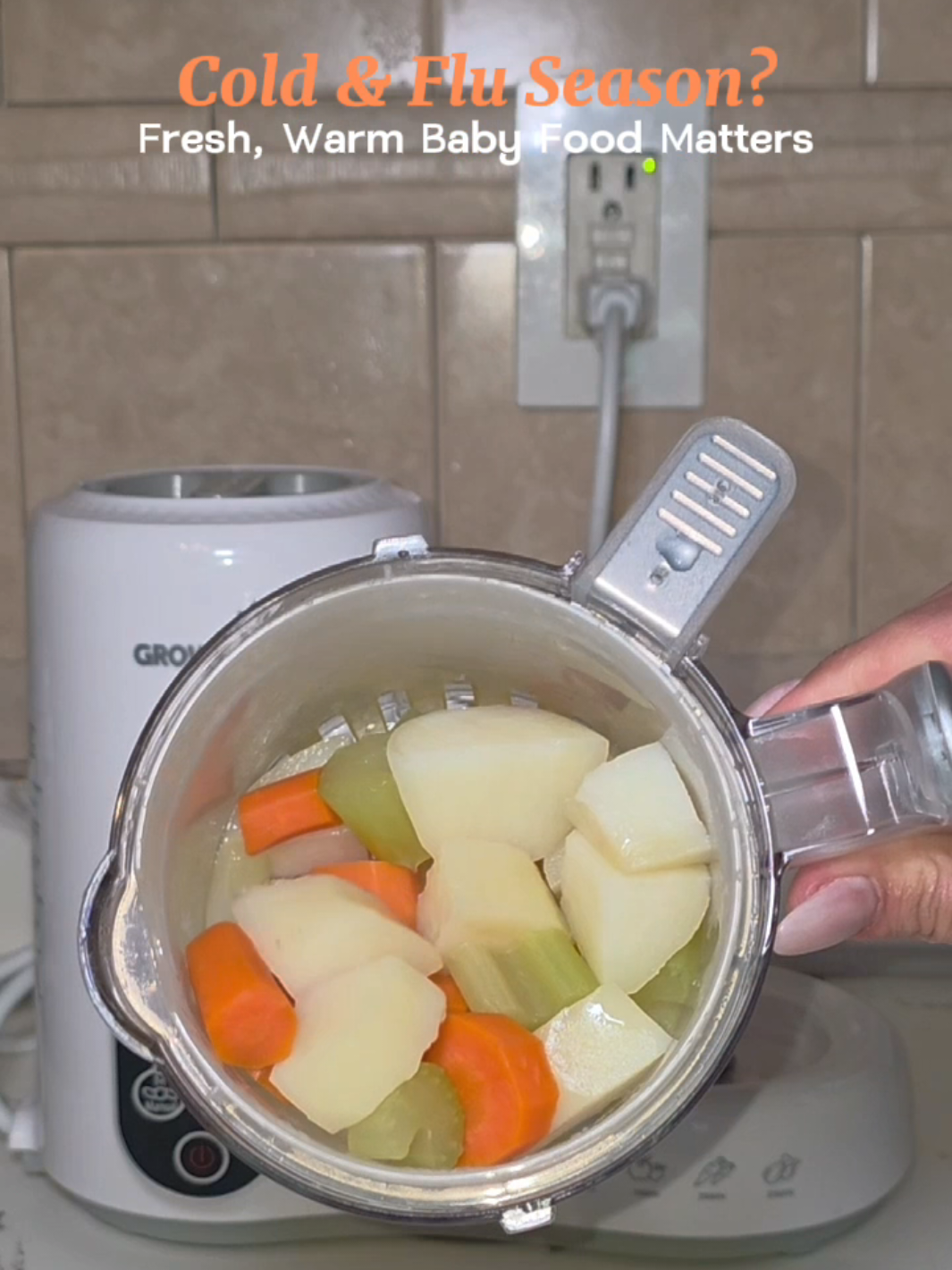 TikTok post by @angie_alvaradox for GROWNSY. Caption reads: [...] meal for my little one using the @Grownsy....