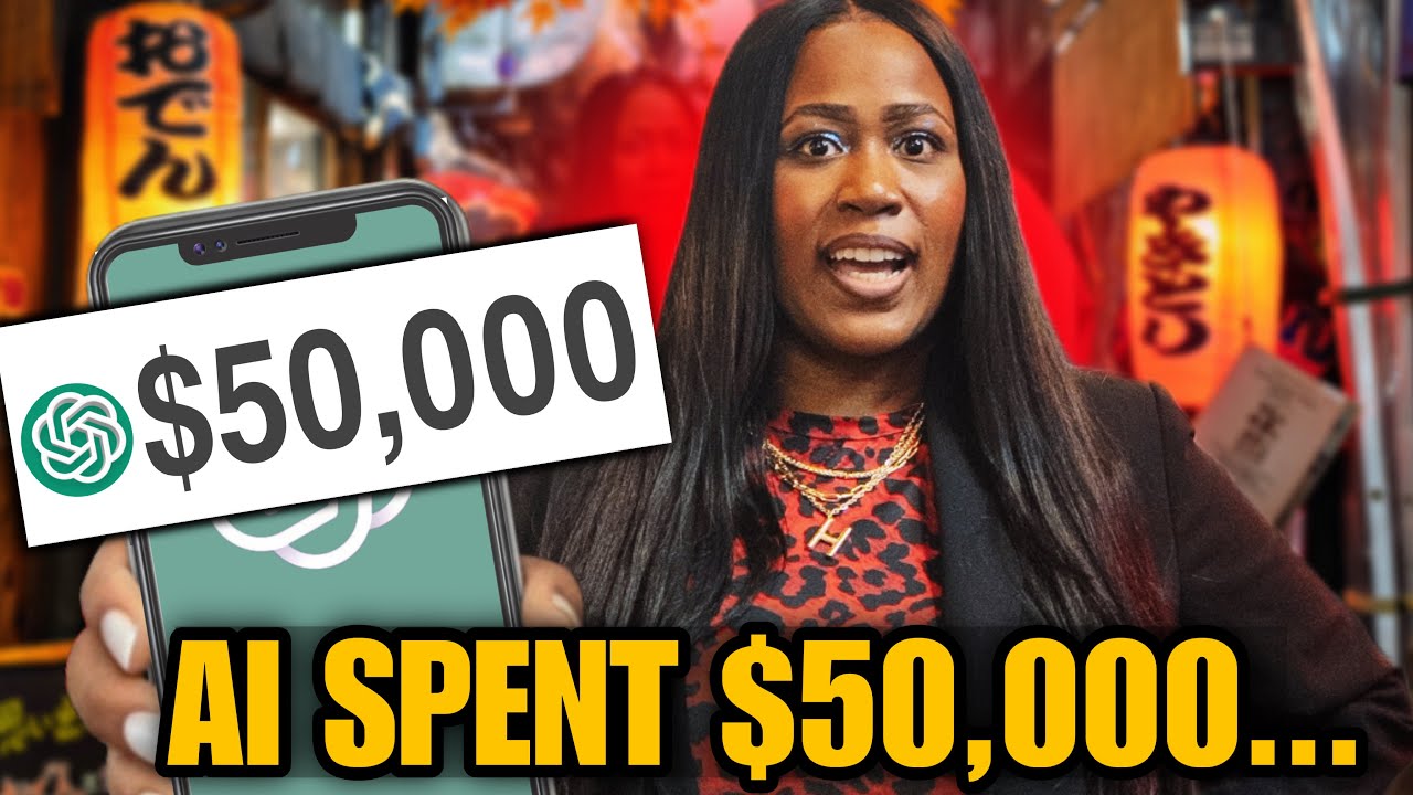 YouTube post by @Officialjourneywiththehintons for vidIQ. Caption reads: I Gave AI $50,000 to Plan My Japan Trip… Was This....