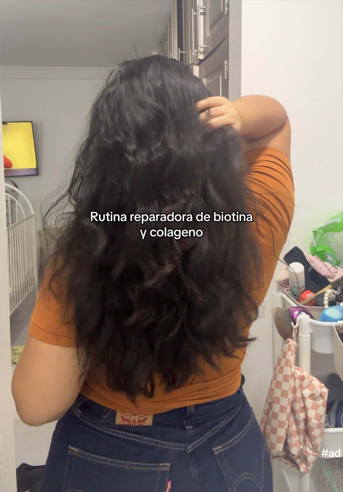 TikTok post by @melrr95 for artnaturals. Caption reads: [...] para un pelo largo y abundante......