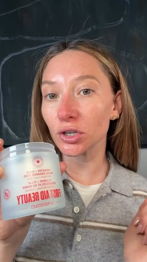 Instagram post by @makeupxka for First Aid Beauty. Caption reads: [...] for longer lasting makeup! these....