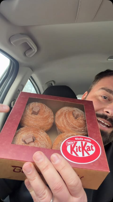 Instagram post by @nectoriouspapi for KITKAT. Caption reads: KitKat Cruffins at Baker’s Delight Yum as 👌🏽....